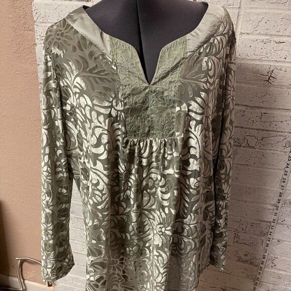 French Bazaar Iridescent Bo Ho BLouse XL - Picture 2 of 10